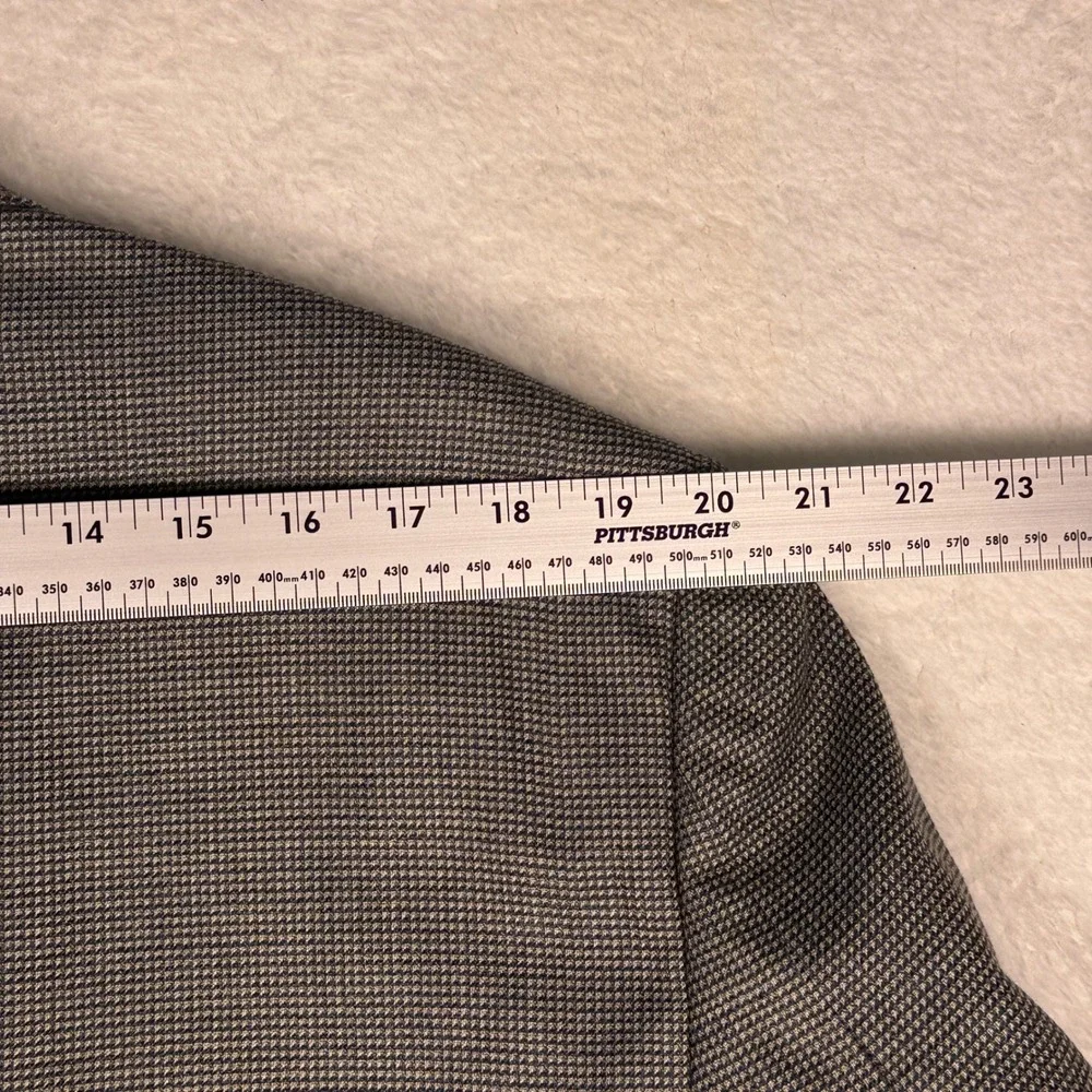 Andrew Fezza Blazer‎ Mens 43R Gray Houndstooth Wool/Silk/Poly/Rayon